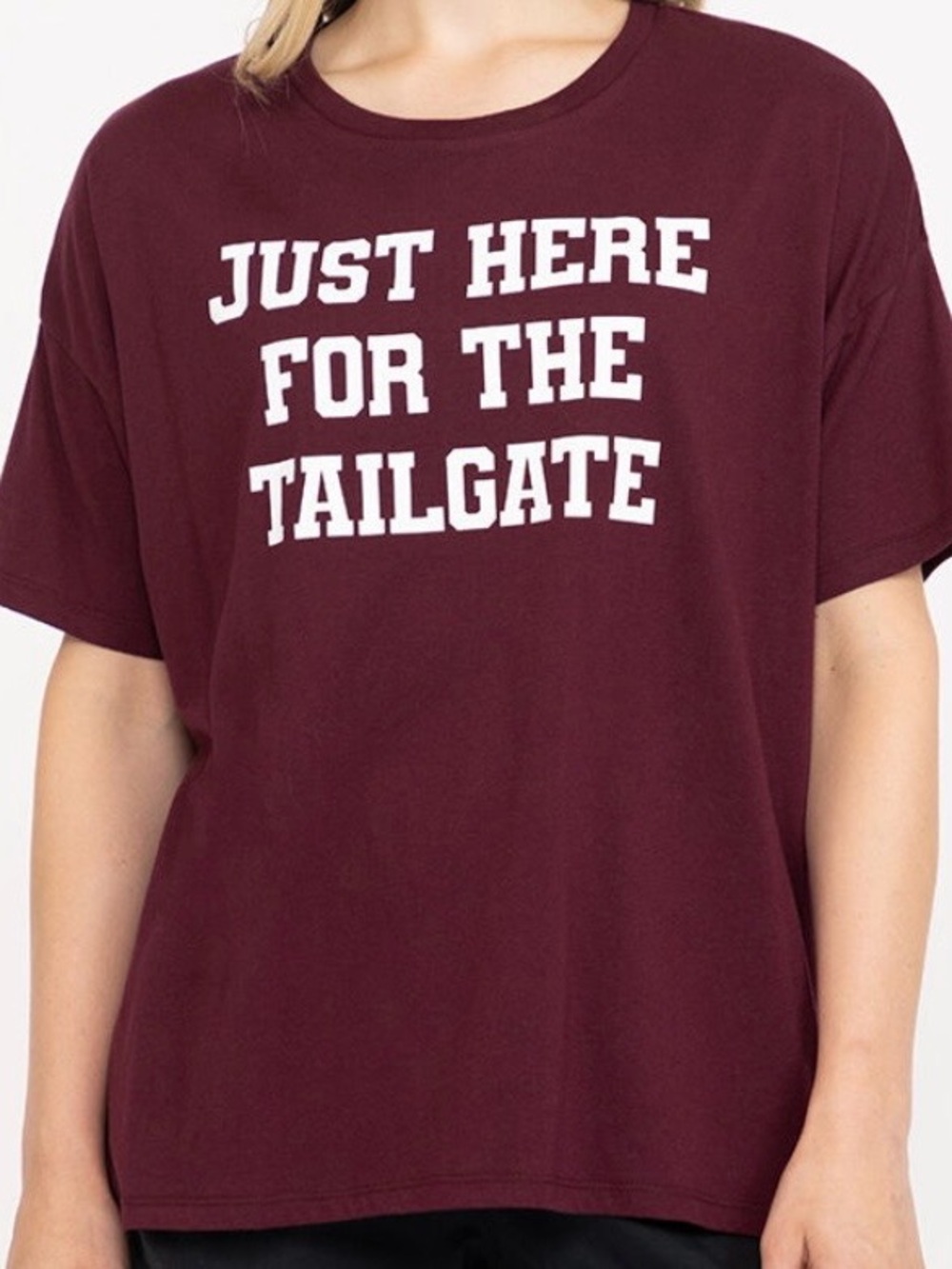 Just Here For The Tailgate Kids' T-Shirt - Maroon
